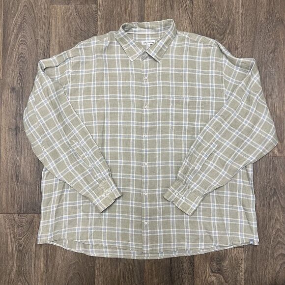 Peter Millar Other - Peter Millar 100% Linen Plaid Button Down Shirt Men's XXL Green Blue Long Sleeve